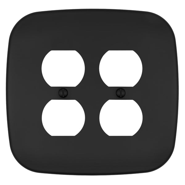 Fresno Matte Black - 2 Duplex Wallplate