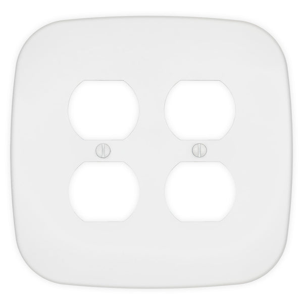 Fresno Matte White - 2 Duplex Wallplate