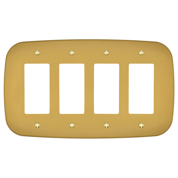 Fresno Brushed Gold - 4 Rocker Wallplate