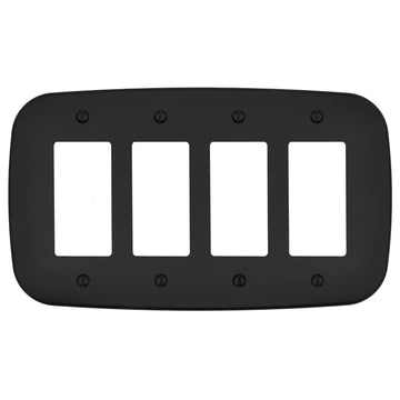 Fresno Matte Black - 4 Rocker Wallplate