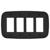 Fresno Matte Black - 4 Rocker Wallplate
