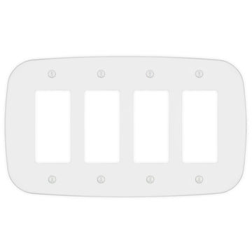 Fresno Matte White - 4 Rocker Wallplate