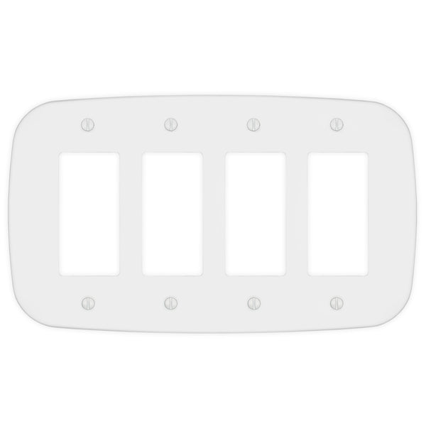 Fresno Matte White - 4 Rocker Wallplate