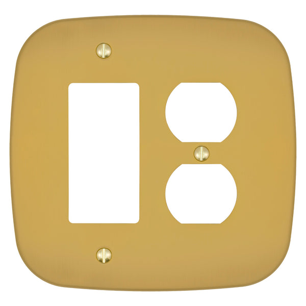 Fresno Brushed Gold - 1 Rocker/1 Duplex Wallplate