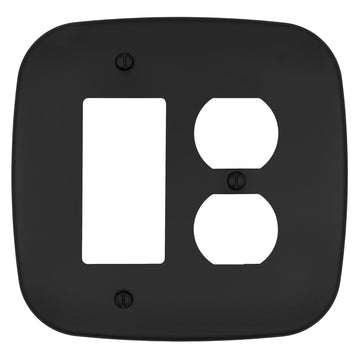Fresno Matte Black - 1 Rocker/1 Duplex Wallplate