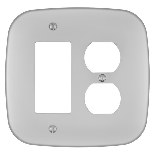 Fresno Satin Nickel - 1 Rocker/1 Duplex Wallplate
