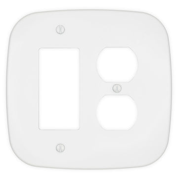 Fresno Matte White - 1 Rocker/1 Duplex Wallplate