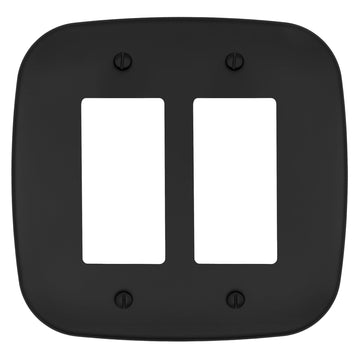 Fresno Matte Black - 2 Rocker Wallplate