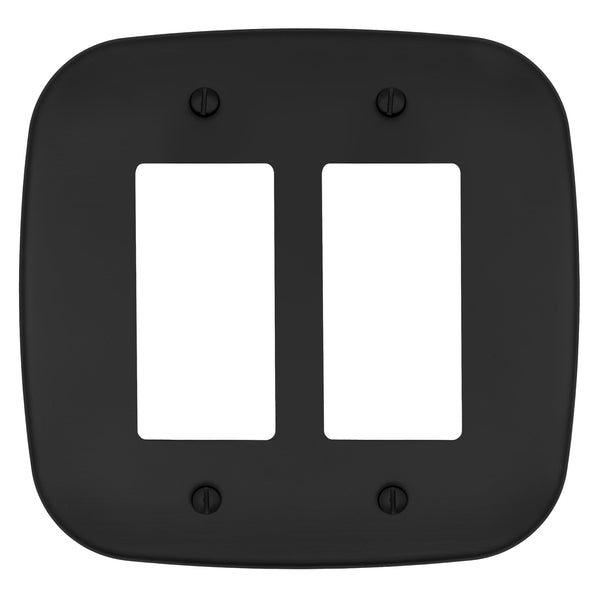 Fresno Matte Black - 2 Rocker Wallplate