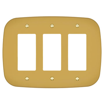 Fresno Brushed Gold - 3 Rocker Wallplate