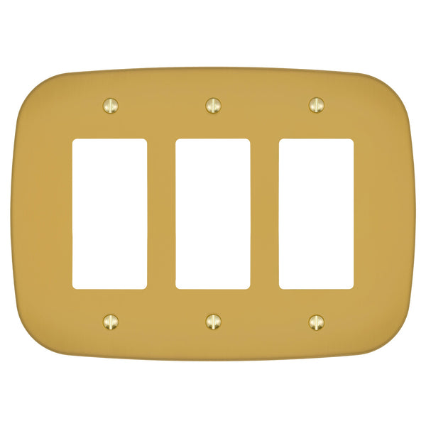 Fresno Brushed Gold - 3 Rocker Wallplate