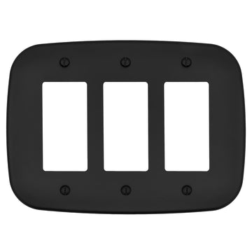 Fresno Matte Black - 3 Rocker Wallplate