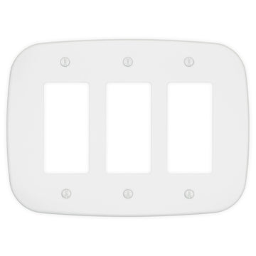 Fresno Matte White - 3 Rocker Wallplate