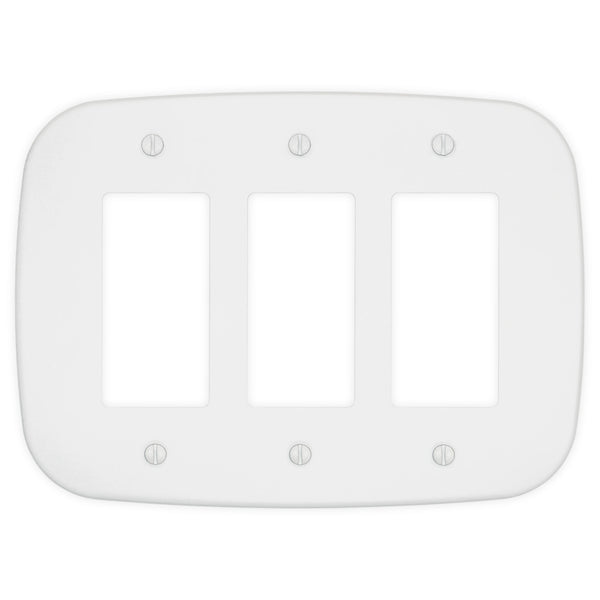 Fresno Matte White - 3 Rocker Wallplate