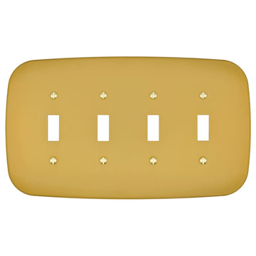 Fresno Brushed Gold - 4 Toggle Wallplate