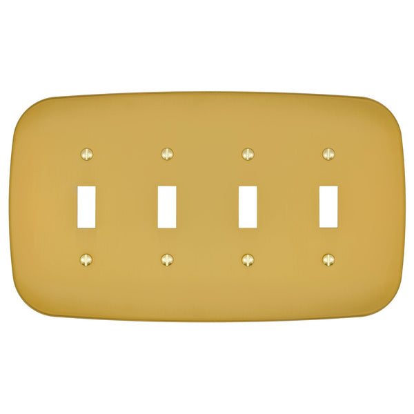 Fresno Brushed Gold - 4 Toggle Wallplate