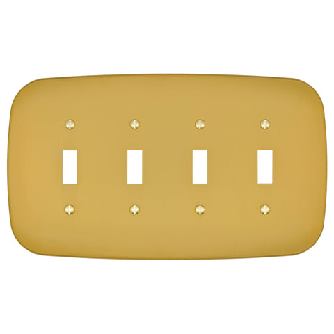 Fresno Brushed Gold - 4 Toggle Wallplate