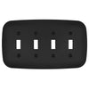 Fresno Matte Black - 4 Toggle Wallplate