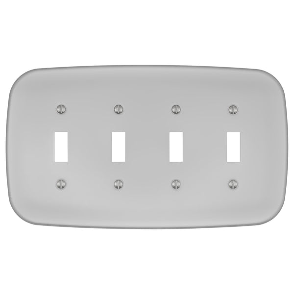 Fresno Satin Nickel - 4 Toggle Wallplate