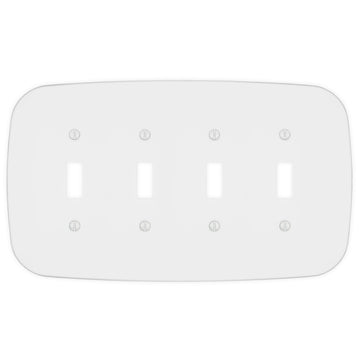 Fresno Matte White - 4 Toggle Wallplate