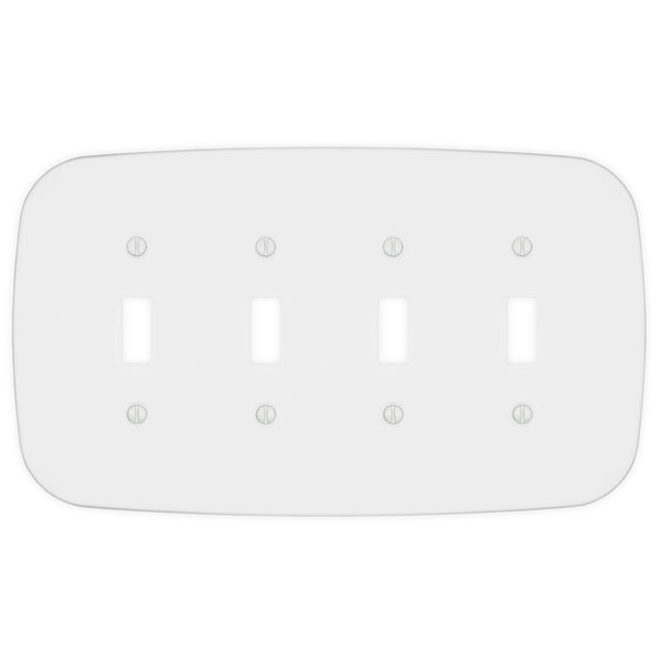 Fresno Matte White - 4 Toggle Wallplate