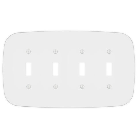 Fresno Matte White - 4 Toggle Wallplate