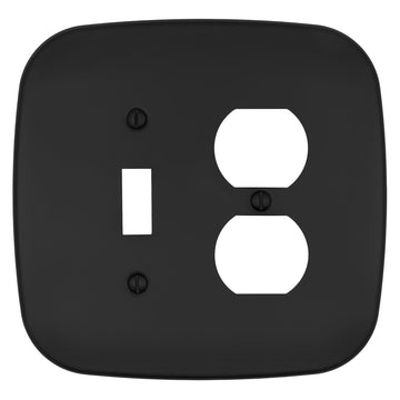 Fresno Matte Black - 1 Toggle/1 Duplex Wallplate