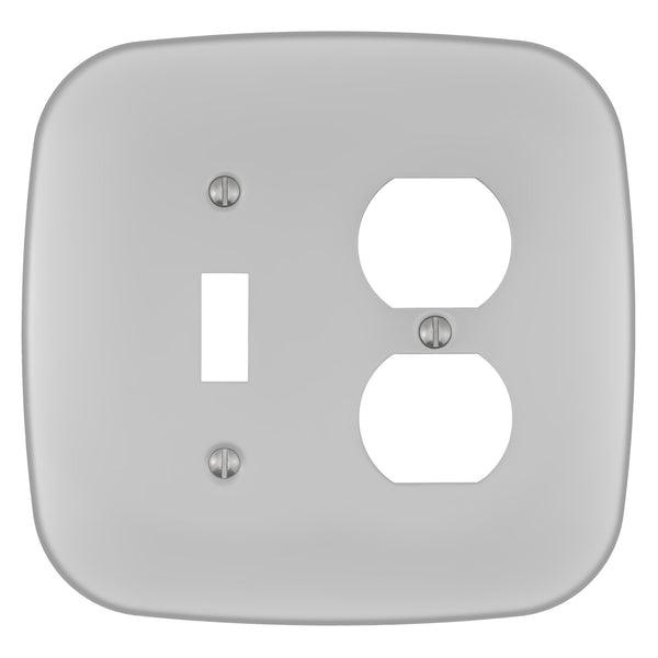 Fresno Satin Nickel - 1 Toggle/1 Duplex Wallplate