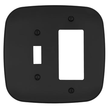 Fresno Matte Black - 1 Toggle/1 Rocker Wallplate