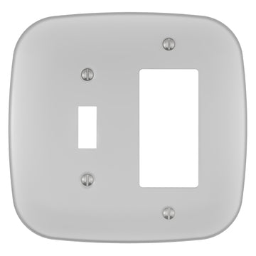 Fresno Satin Nickel - 1 Toggle/1 Rocker Wallplate