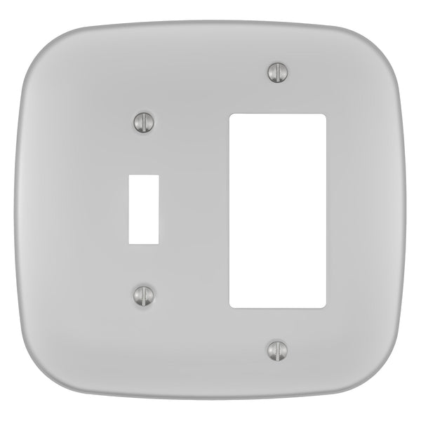 Fresno Satin Nickel - 1 Toggle/1 Rocker Wallplate