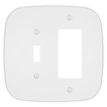 Fresno Matte White - 1 Toggle/1 Rocker Wallplate