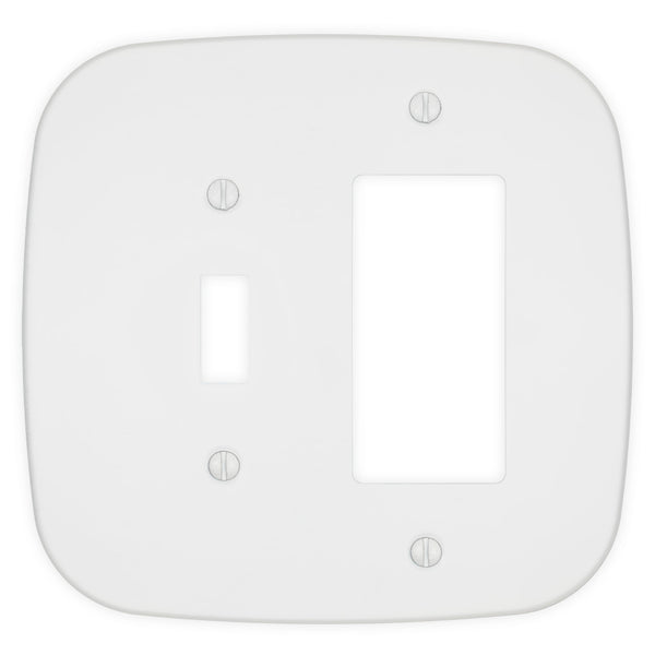 Fresno Matte White - 1 Toggle/1 Rocker Wallplate