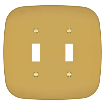 Fresno Brushed Gold - 2 Toggle Wallplate