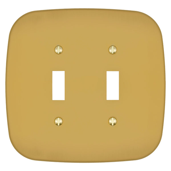 Fresno Brushed Gold - 2 Toggle Wallplate