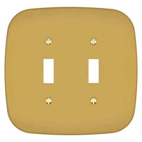 Fresno Brushed Gold - 2 Toggle Wallplate