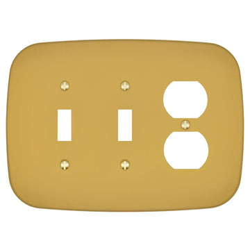 Fresno Brushed Gold - 2 Toggle/1 Duplex Wallplate