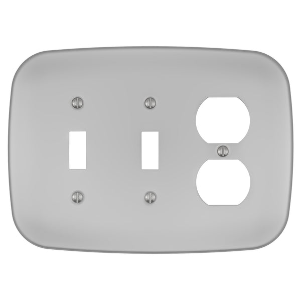 Fresno Satin Nickel - 2 Toggle/1 Duplex Wallplate
