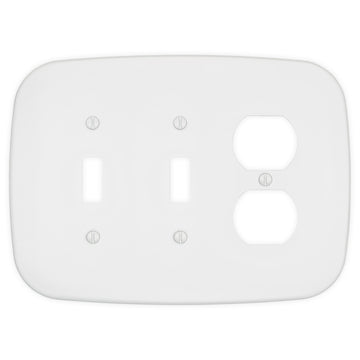 Fresno Matte White - 2 Toggle/1 Duplex Wallplate