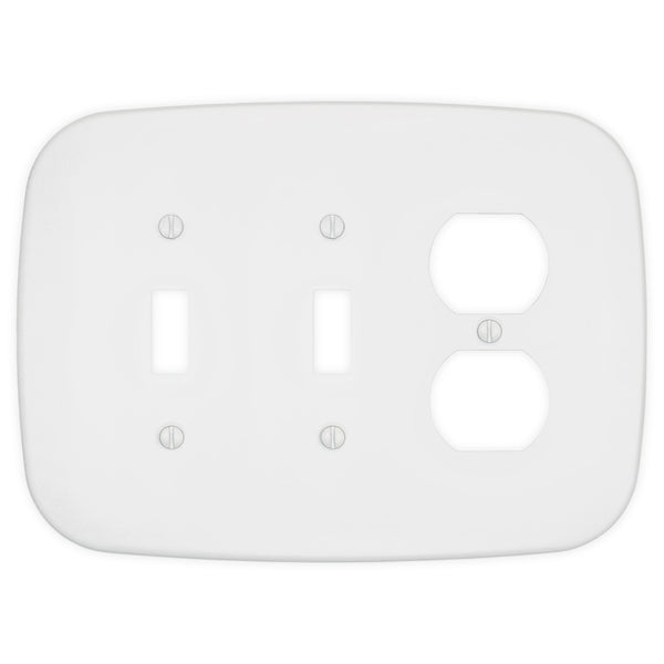 Fresno Matte White - 2 Toggle/1 Duplex Wallplate