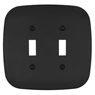 Fresno Matte Black - 2 Toggle Wallplate