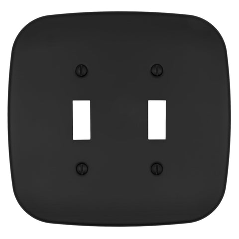 Fresno Matte Black - 2 Toggle Wallplate
