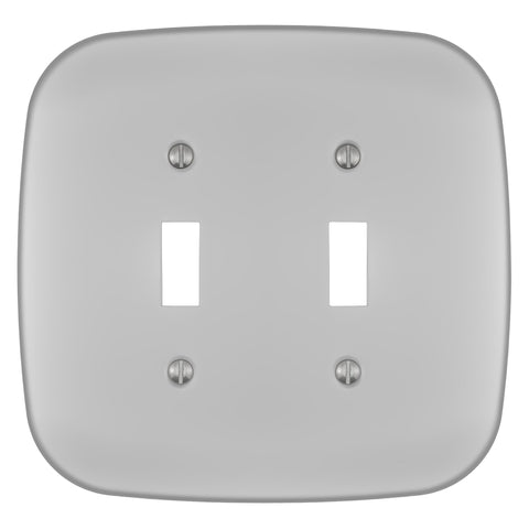 Fresno Satin Nickel - 2 Toggle Wallplate