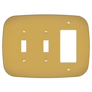 Fresno Brushed Gold - 2 Toggle/1 Rocker Wallplate