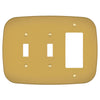 Fresno Brushed Gold - 2 Toggle/1 Rocker Wallplate