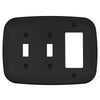 Fresno Matte Black - 2 Toggle/1 Rocker Wallplate
