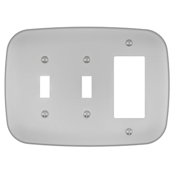 Fresno Satin Nickel - 2 Toggle/1 Rocker Wallplate