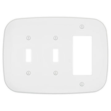 Fresno Matte White - 2 Toggle/1 Rocker Wallplate
