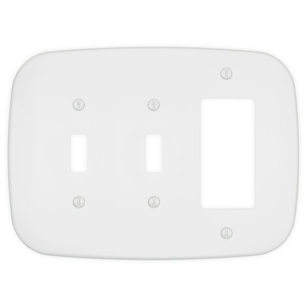 Fresno Matte White - 2 Toggle/1 Rocker Wallplate