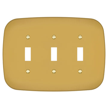Fresno Brushed Gold - 3 Toggle Wallplate